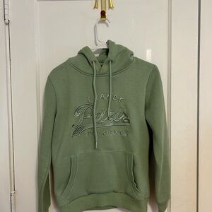 Women's Green Paris Embroidered Hoodie